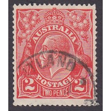 Australian    King George V    2d Red  Single Crown WMK Plate Variety 12R27